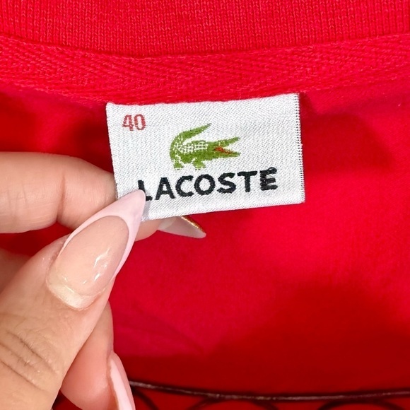 Lacoste Devanlay red baby tee polo size 40 - Picture 2 of 11